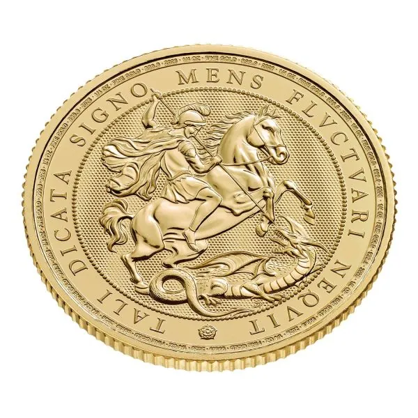 „1/4 Unze Goldmünze Großbritannien 2026 – Britannia mit Porträt von König Charles III. Vorderseite zeigt das offizielle Porträt des Königs, Rückseite die klassische Darstellung der Britannia.“