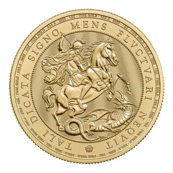 1 Unze Goldmünze Großbritannien 2026 – Britannia mit Porträt von König Charles III. Vorderseite zeigt das offizielle Porträt des Königs, Rückseite die klassische Darstellung der Britannia. Lieferung einzeln in Kapseln oder im 10er Tube