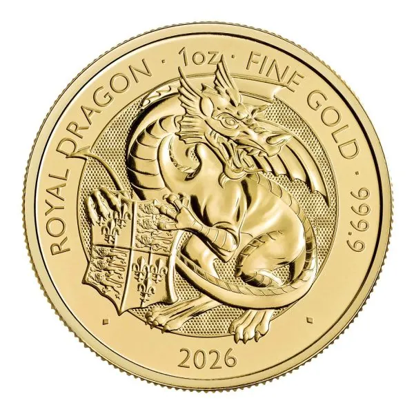 Great Britain 2026 1 oz Gold Coin – The Royal Tudor Beasts Collection: Royal Dragon