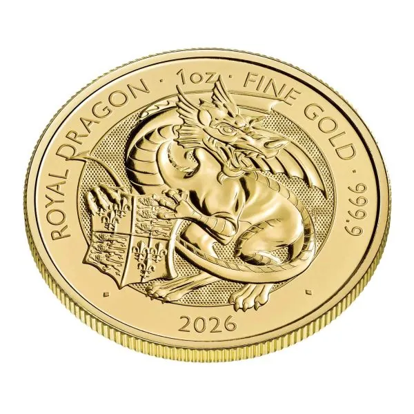 Great Britain 2026 1 oz Gold Coin – The Royal Tudor Beasts Collection: Royal Dragon