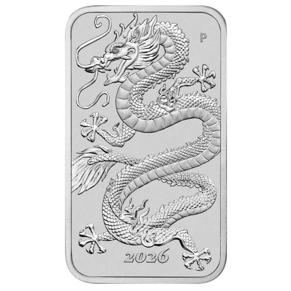 1 Unze Silber Münzbarren Australien 2026 - Dragon Rectangle