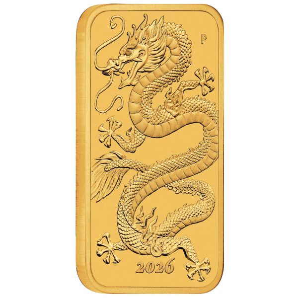 1 Unze Gold Münzbarren Australien 2025 - Dragon Rectangle