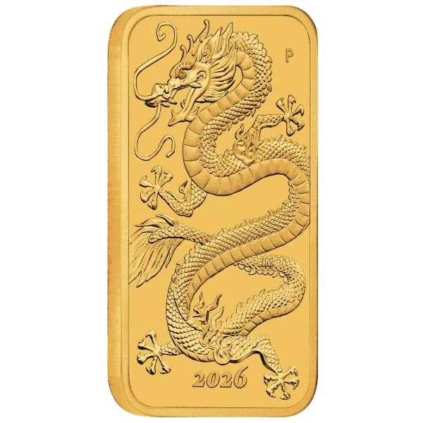1 Unze Gold Münzbarren Australien 2025 - Dragon Rectangle