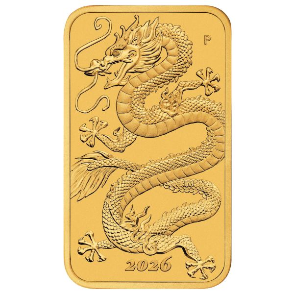 1 Unze Gold Münzbarren Australien 2025 - Dragon Rectangle