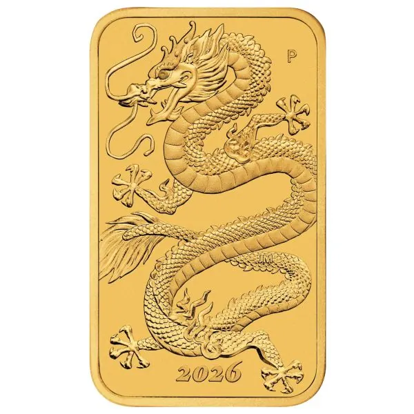 1 Unze Gold Münzbarren Australien 2025 - Dragon Rectangle
