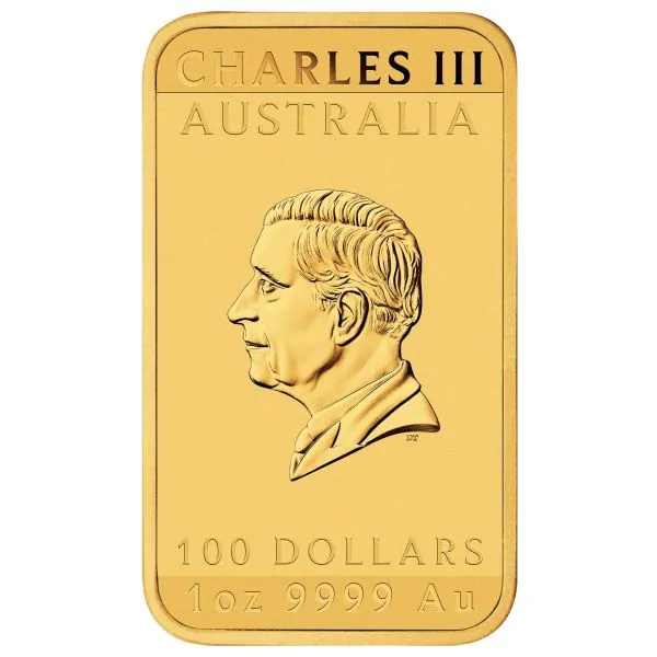 Rückseite 1 Unze Gold Münzbarren Australien 2025 - Dragon Rectangle