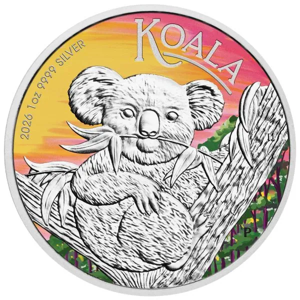 1 Unze Silbermünze Australien 2026 Blister in Farbe - Koala | Brisbane Money Expo ANDA Special