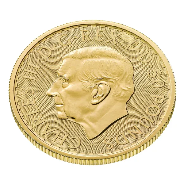 1/2 Unze Goldmünze Großbritannien 2027 - Britannia | Motiv: König Charles ( Charles III. ) | 40. Jahrestag ( 40th Anniversary )
