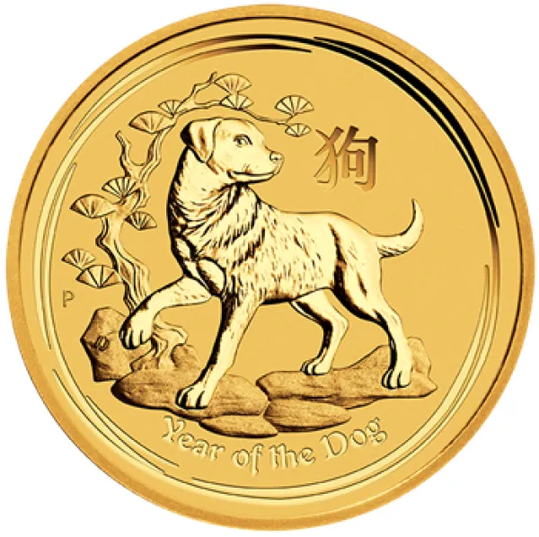 1/4 Unze Goldmünze Australien 2018 - Lunar Serie 2 - Motiv: HUND
