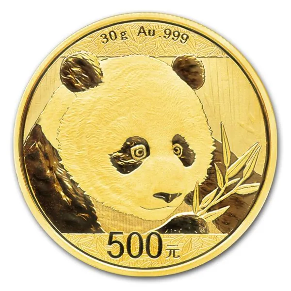 30 Gramm Goldmünze China 2018 - Panda in Original Folie