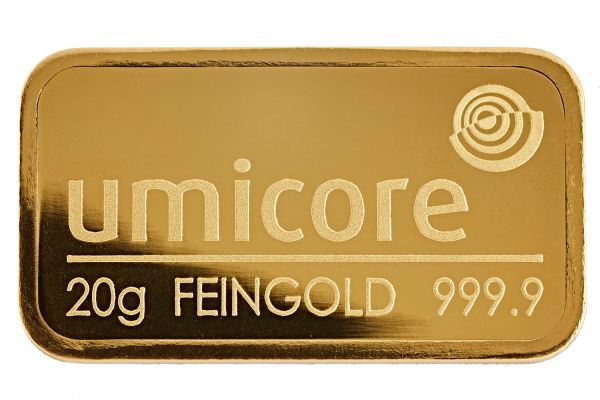 20 Gramm Goldbarren Umicore 20 Gramm Goldbarren Umicore