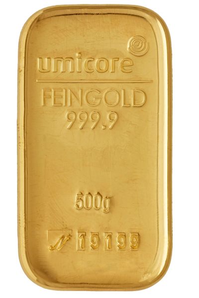 500 Gramm Goldbarren Umicore