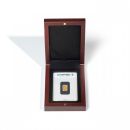 LEUCHTTURM Etui VOLTERRA in Mahagoni Optik für 1x Gold- und Platinbarren in Blisterverpackung