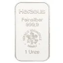 1 Unze Silberbarren Heraeus – Neuware, geprägt im Blister, LBMA-zertifiziert