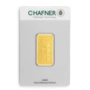 1/4 Unze Goldbarren von C. Hafner im Blister mit Zertifikat und Seriennummer, hergestellt aus 999,9 Feingold, dargestellt als Ankaufprodukt.