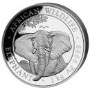1 Kilo Silbermünze Somalia 2021 - Elefant