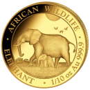 1/10 Unze Goldmünze Somalia 2022 - Elefant