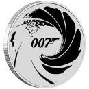 1 Unze Silbermünze Tuvalu 2021 Schwarz coloriert - Motiv: James Bond 007