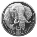 5 Rand | 1 Unze Silbermünze Südafrika 2021 | Serie: Big Five II - Motiv: Elefant | 1. Ausgabe