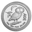 1 Unze Silbermünze Niue Eule aus 999,9 Feinsilber mit dem historischen Motiv der Eule der Athene, einer der bekanntesten Bullionmünzen weltweit.