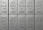 10 x 10 Gramm CombiBar Silbertafel Valcambi