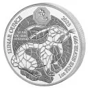 1 Unze Silbermünze Ruanda 2023 in Polierter Platte | Lunar Serie - Motiv: HASE
