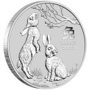 1 Unze Silbermünze Australien 2023 - Lunar Serie 3 - Motiv: HASE