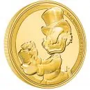 1/4 Unze Goldmünze Niue 2022 in Polierte Platte | Disney`s Classics Ausgabe - Motiv: 75 jähriges Jubiläum Dagobert Duck ™ - Scrooge McDuck ™