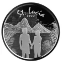 1 Unze Silbermünze Sankt Lucia 2022 | Eastern Caribbean EC8 - Motiv: Paar - Couple
