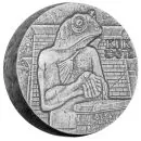 5 Unze Silbermünze Tschad 2022 in Antique Finish und High Relief | Serie: Agyptische Relikte - Motiv: Kek