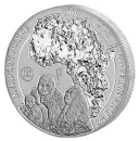 2 Unze Silbermünze Ruanda 2023 Piedfort (Ultra High Relief) - Berggorilla | 15 Jahre Jubiläumsausgabe