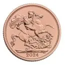 Großbritannien 1 Pfund Sovereign Goldmünze 2024 - Motiv: König Charles ( Charles III. )