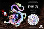 1 Unze Silbermünze Australien 2024 Blister in Farbe ( White Dragon ) - Lunar Serie 3 - Motiv: DRACHE | Privy Mark: Brisbane Money Expo ANDA Special Ausgabe