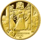 Deutschland 100 Euro Gold Gedenkmünze 2024 | Serie: Meisterwerke der Deutschen Literatur - Motiv: Der zerbrochne Krug von Heinrich von Kleist (1777–1811) | 2. Ausgabe