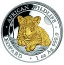 1 Unze Silbermünze Somalia 2025 | Serie: African Wildlife - Motiv: Leopard vergoldet