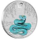 5 Unze Silbermünze Australien 2025 in Farbe - Lunar Serie 3 - Motiv: SCHLANGE