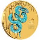 1/10 Unze Goldmünze Australien 2025 in Farbe - Lunar Serie 3 - Motiv: SCHLANGE