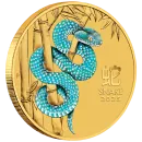 1/10 Unze Goldmünze Australien 2025 in Farbe - Lunar Serie 3 - Motiv: SCHLANGE