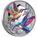 1 Unze Silbermünze Niue 2025 Polierte Platte in Farbe | Motiv: Kolibri ( Hummingbird ) *