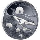 1 Unze Silbermünze Niue 2025 Polierte Platte in Black Proof | Serie: Australien bei Nacht - Motiv: Delfin - Bottenlose Dolphin | 12. Ausgabe *