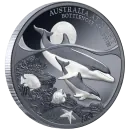 1 Unze Silbermünze Niue 2025 Polierte Platte in Black Proof | Serie: Australien bei Nacht - Motiv: Delfin - Bottenlose Dolphin | 12. Ausgabe *