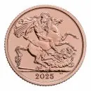 Großbritannien 1/2 Pfund Sovereign Goldmünze 2025 - Motiv: König Charles ( Charles III. )