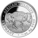 10 Unze Silbermünze Somalia 2020 - Elefant *