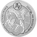 1 Unze Silbermünze Ruanda 2026 | Lunar Serie - Motiv: PFERD
