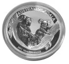 10 Unzen Silbermünze Australien 2011 mit Koala-Motiv, geprägt von der Perth Mint, feine Reliefdetails, glänzende Bullion-Oberfläche.