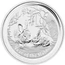 Australische 10-Unzen-Silbermünze 2011 mit Hasenmotiv aus der Lunar Serie II der Perth Mint.