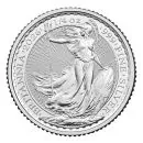 1/4 Unze Silbermünze Britannia 2026 mit Porträt von König Charles III. auf der Vorderseite, Rückseite mit klassischer Britannia-Darstellung, geprägt in 999 Feinsilber.“