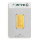 5 Gramm Goldbarren C.HAFNER in Blister mit Seriennummer, Rückseite