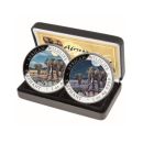 2 x 1 Unze Silbermünze Somalia 2026 – Elefant in Farbe, Day & Night Edition. Zwei Münzen zeigen den afrikanischen Elefanten bei Tag und Nacht, jeweils einzeln gekapselt, geliefert im Set-Etui mit nummeriertem Echtheitszertifikat