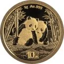 1 Gramm Goldmünze China 2026 mit Panda-Motiv, geprägt von der China Mint, Vorderseite mit Prägezeichen, Rückseite mit detailliertem Panda-Design.